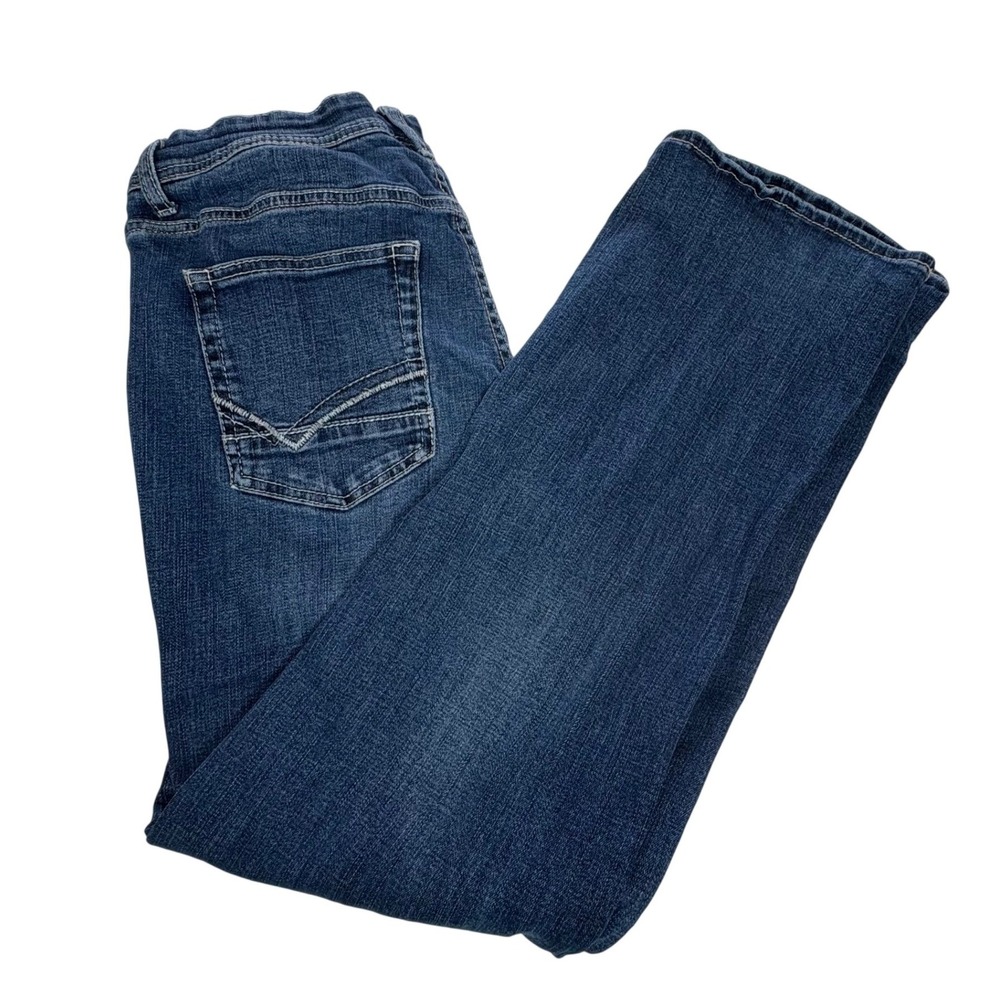 Reclaim Buckle Mens Relaxed‎ Fit Jeans 33R Medium Wash Blue Denim Americana Y2K